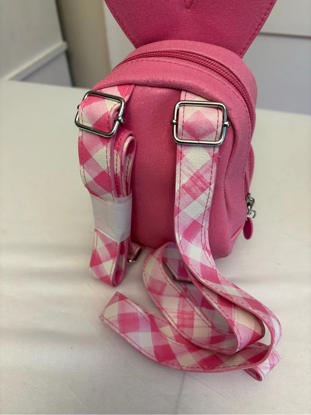 Bath & Body Works Peeps collab bunny shaped gingham straps backpack NWT